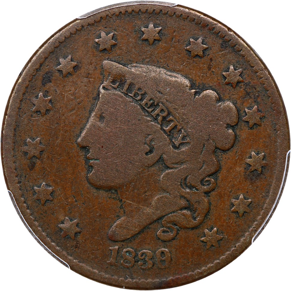 image for: 1839/6 1c PCGS/CAC VG-08 