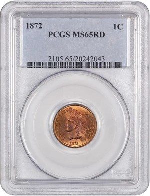 image for: 1872 1c PCGS MS65 RD