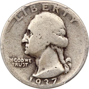 image for: 1937 25c PCGS Good-04 (Doubled Die Obverse)