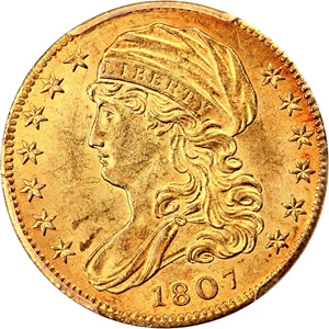 image for: 1807 $5 PCGS MS62 (Bust Left)