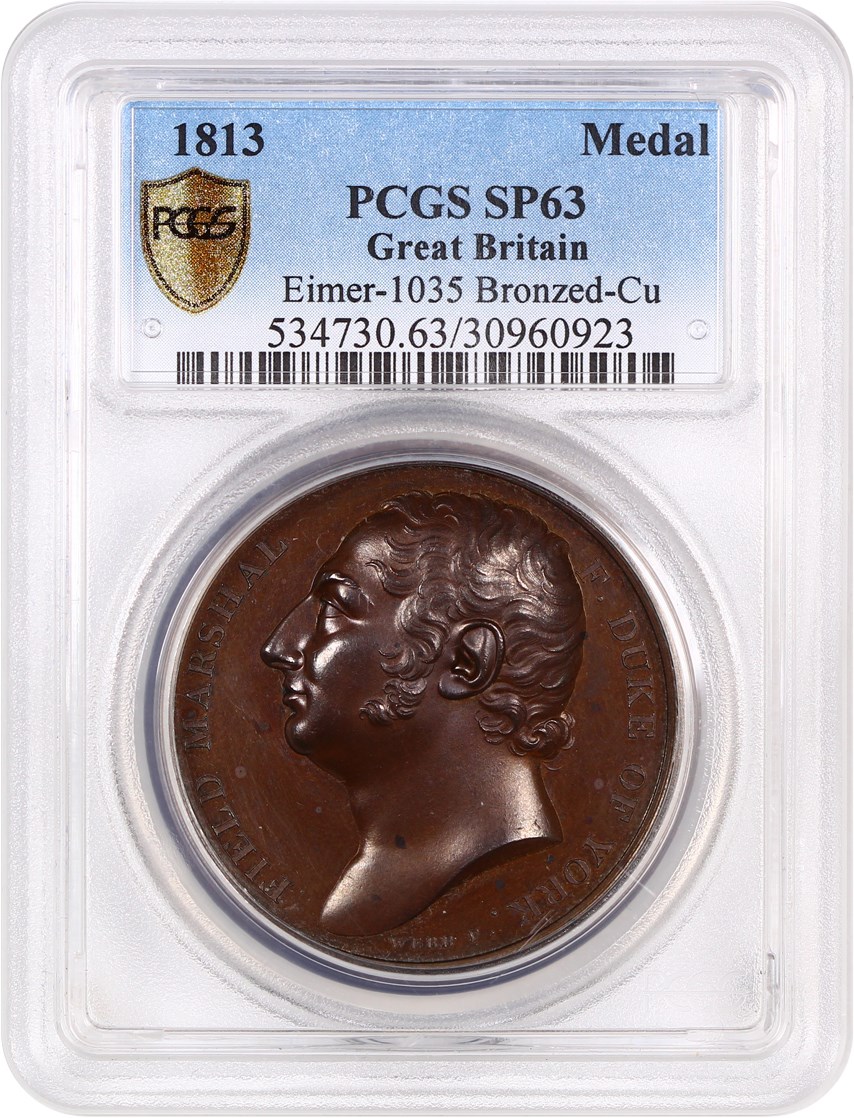 image for: Great Britain: 1813 Medal PCGS SP63 (Eimer-1035, Bronzed-Cu)