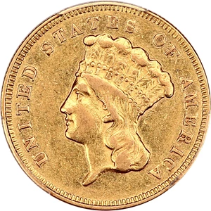 image for: 1870 $3 PCGS XF40