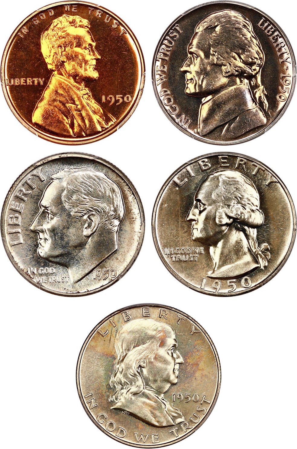 image for: 1950 Proof  Set PCGS Proof 65-66 (5 Coins)