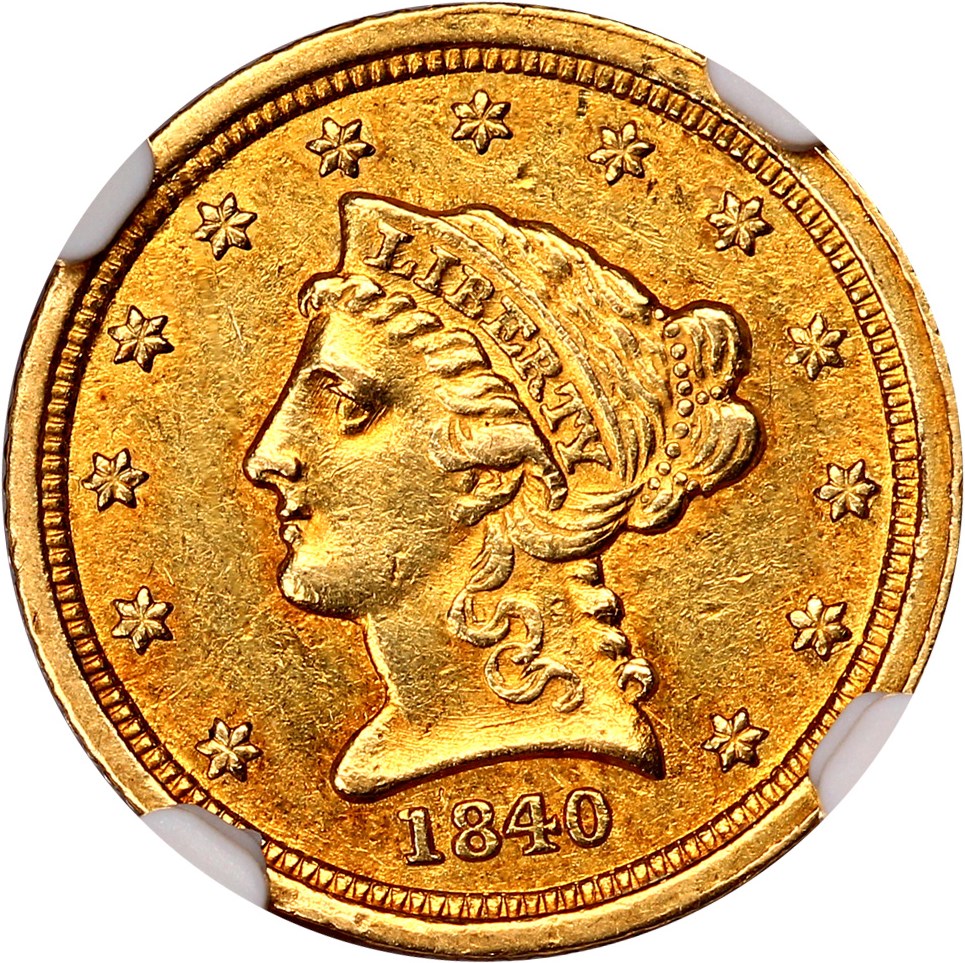 image for: 1840-C 2 1/2 NGC/CAC AU58
