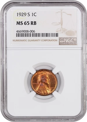 image for: 1929-S 1c NGC MS65 RB