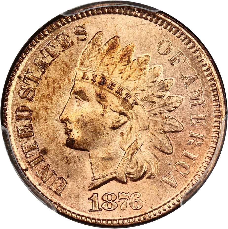 image for: 1876 1c PCGS MS64 RD