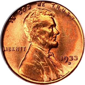 image for: 1933-D 1c PCGS MS67 RD (OGH)