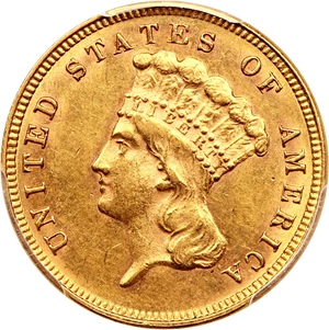 image for: 1882 $3 PCGS/CAC AU58