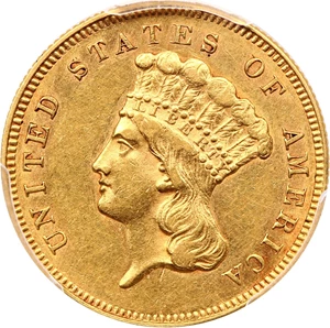 image for: 1861 $3 PCGS/CAC AU55