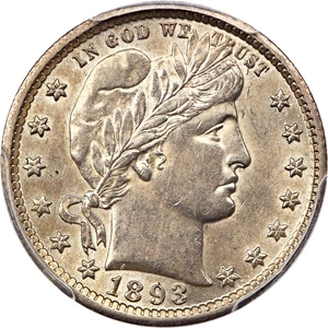 image for: 1893-O 25c PCGS AU55