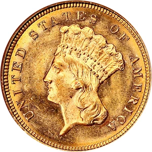 image for: 1879 $3 NGC/CAC MS63 (OH)
