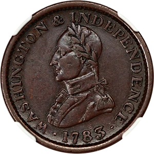 image for: 1783 Washington Copper NGC XF45 BN (Military, Large Bust)