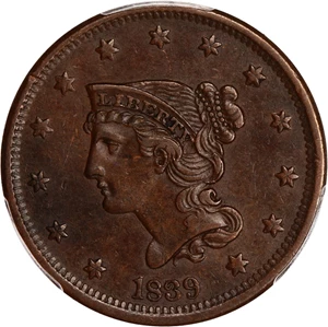 image for: 1839 1c PCGS XF45 (Type of 1840)