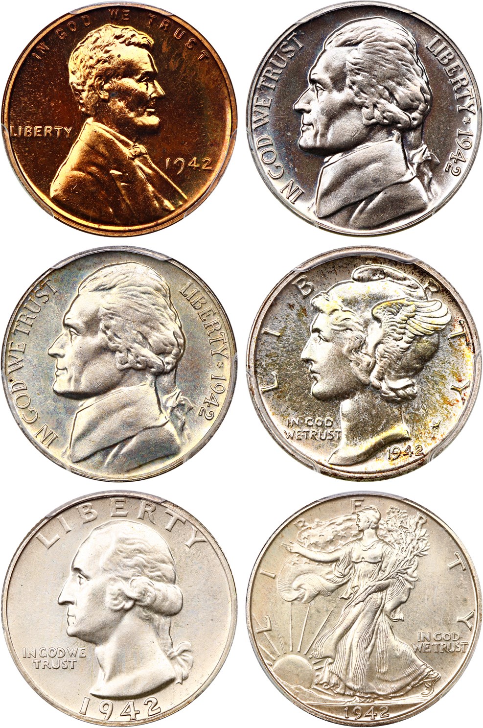 image for: 1942 Proof  Set PCGS/CAC Proof 64-67 (6 Coins)