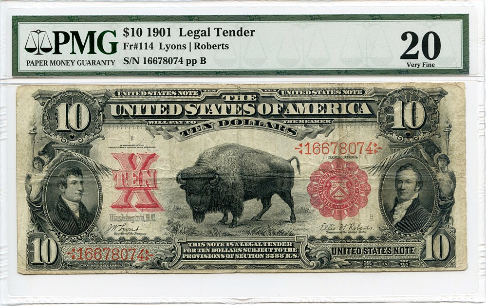 image for: FR. 114 1901 $10 Legal Tender PMG Very Fine 20 [16678074]