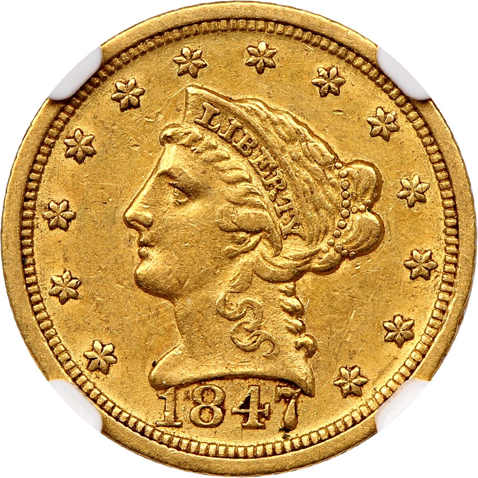 image for: 1847-D 2 1/2 NGC AU55