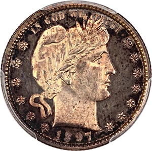 image for: 1897 25c PCGS/CAC Proof 64 CAM