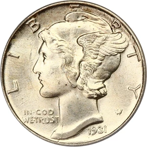 image for: 1931 10c PCGS MS65