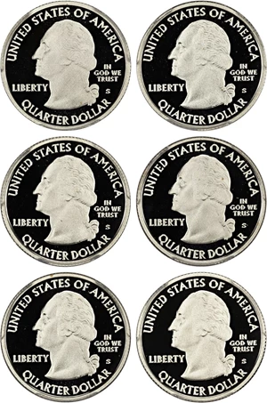image for: 2009-S Statehood Quarter Set 25c PCGS Proof 69 DCAM (Silver, 5 Coins)