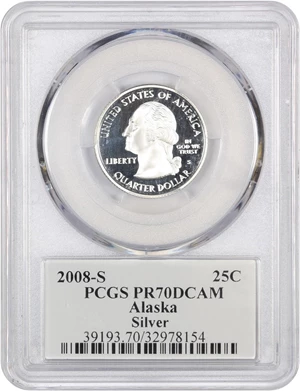 image for: 2008-S Alaska 25c PCGS Proof 70 DCAM (Silver)