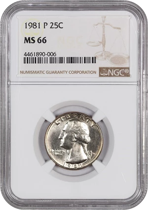 image for: 1981-P 25c NGC MS66