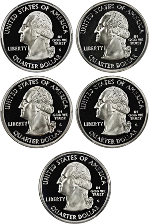 image for: 2002-S Statehood Quarter Set 25c PCGS Proof 69 DCAM (Silver, 5 Coins)