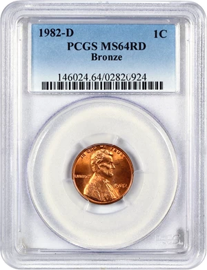 image for: 1982-D 1c PCGS MS64 RD (Bronze)