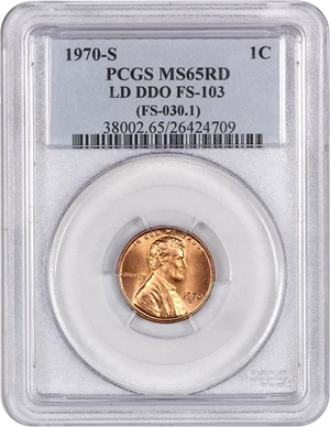 image for: 1970-S 1c PCGS MS65 RD (Large Date, Doubled Die Obverse, FS-103, FS-030.1)
