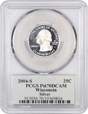 image for: 2004-S Wisconsin 25c PCGS Proof 70 DCAM (Silver)