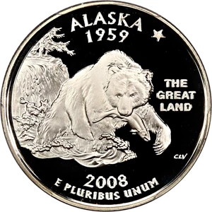 image for: 2008-S Alaska 25c PCGS Proof 70 DCAM (Silver)