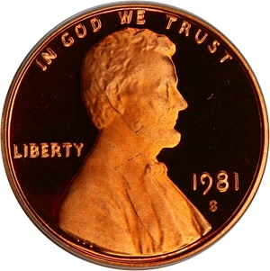 image for: 1981-S 1c PCGS Proof 68 RD DCAM (Type 2)