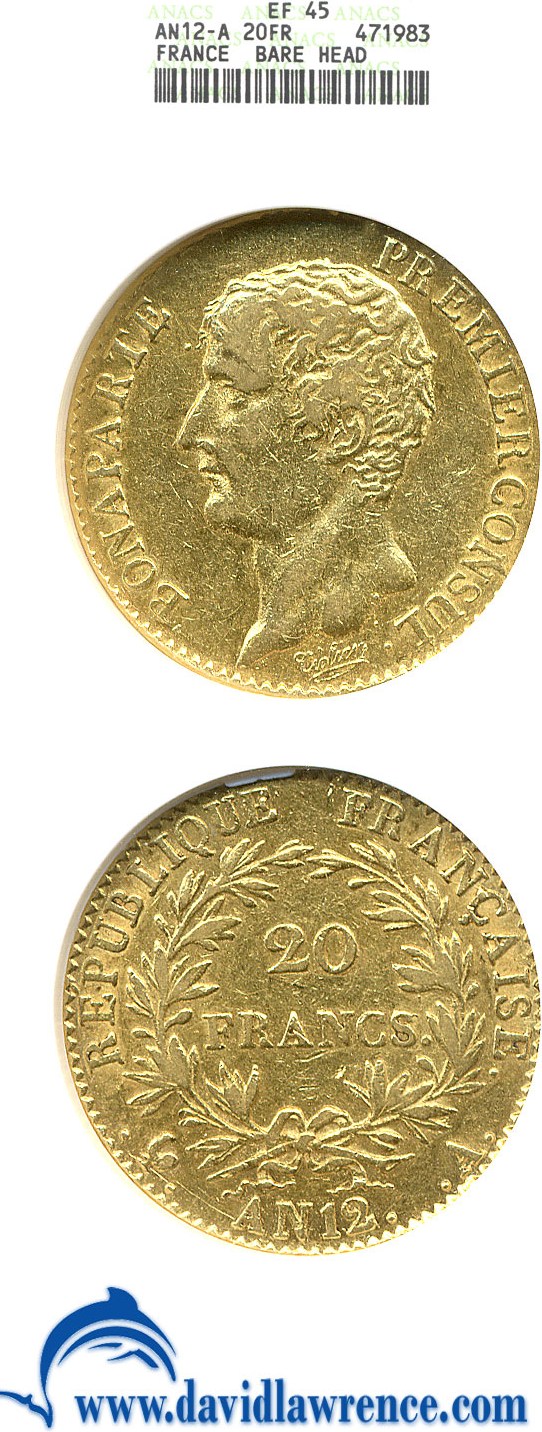 image for: France: AN-12-A 20 Fr (KM-661) ANACS XF45 