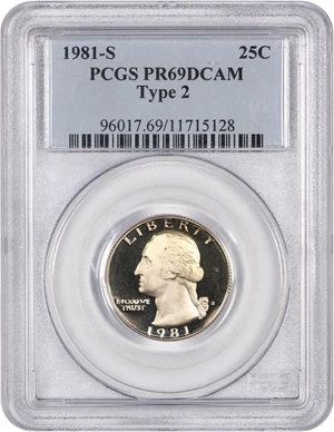 image for: 1981-S 25c PCGS Proof 69 DCAM (Type 2)