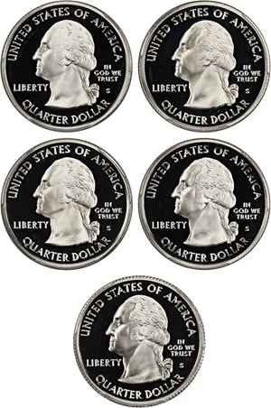 image for: 2004-S Statehood Quarter Set 25c PCGS Proof 69 DCAM (Silver, 5 Coins)