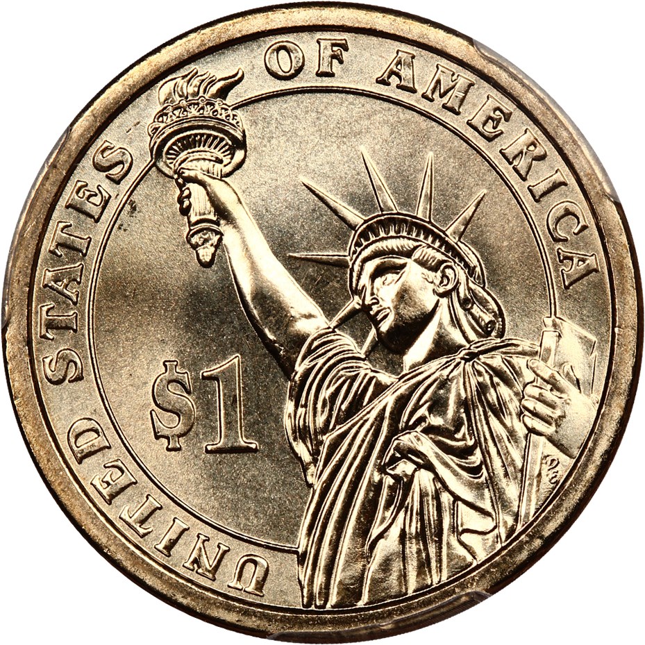 image for: Edge Error: 2010 Fillmore $1 PCGS MS66 (Missing Edge Lettering)