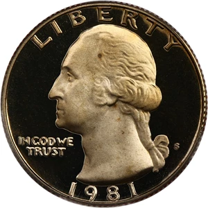 image for: 1981-S 25c PCGS Proof 69 DCAM (Type 2)