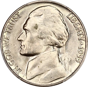 image for: 1955-D/S 5c PCGS MS65