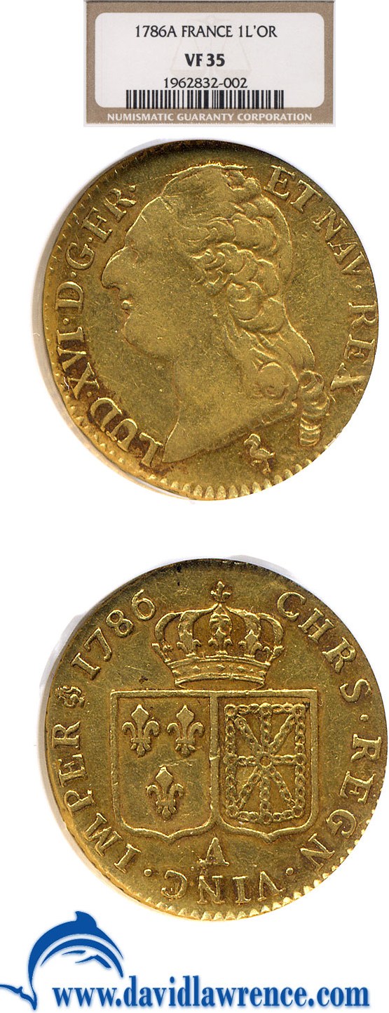 image for: France: 1786-A L.D'Or  NGC VF35  (KM-591.1)