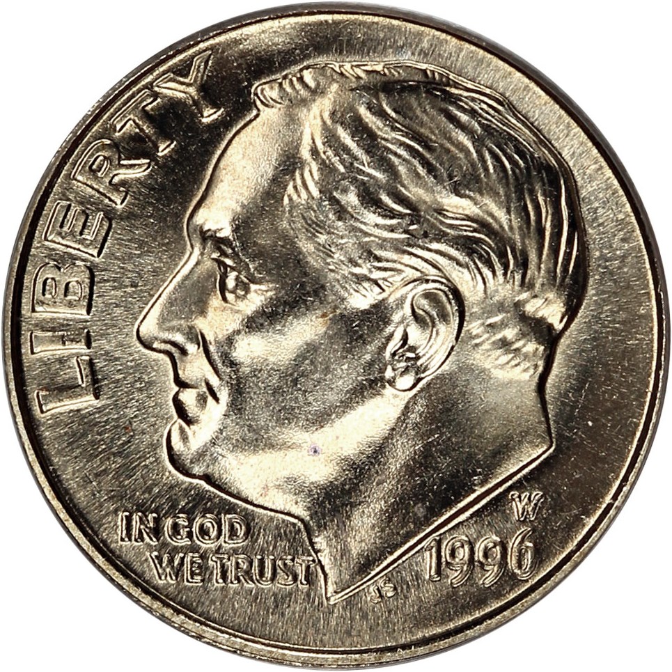 image for: 1996-W 10c PCGS MS67 FB