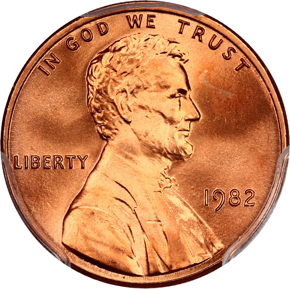 image for: 1982 1c PCGS MS67 RD (Zinc, Small Date)