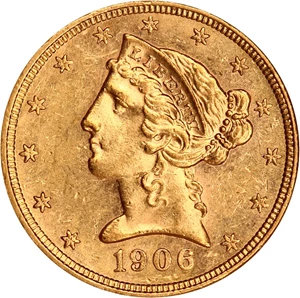 image for: 1906-S $5 NGC MS61 (OH)