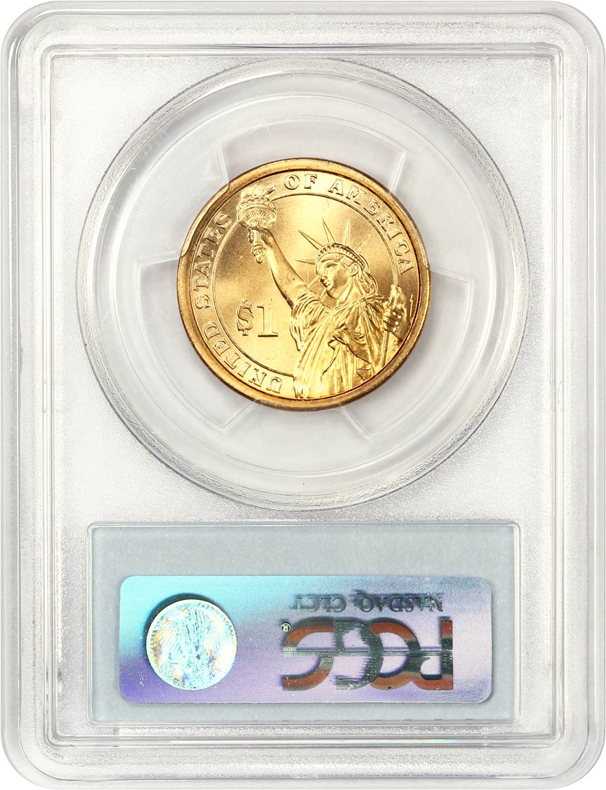 image for: Mint Error: 2008-P Andrew Jackson $1 PCGS SP67 (Missing Edge Lettering, Satin Finish)