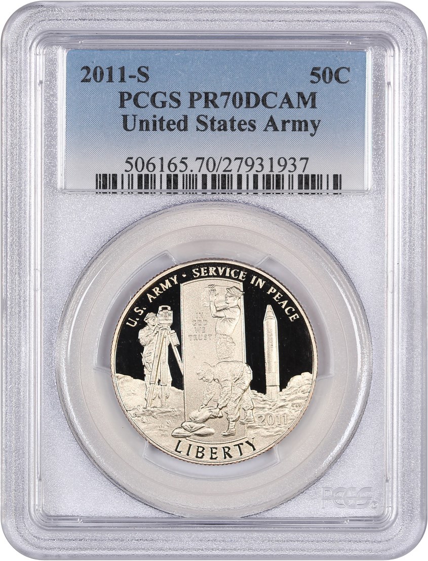 image for: 2011-S United States Army 50c PCGS Proof 70 DCAM