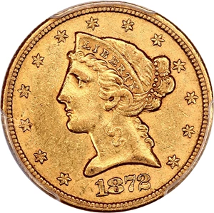 image for: 1872-CC $5 PCGS/CAC AU55
