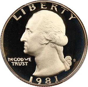 image for: 1981-S 25c PCGS Proof 69 DCAM (Type 2)