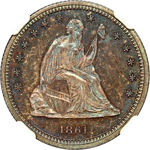image for: 1861 25c NGC Proof 64