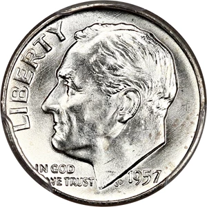 image for: 1957-D 10c PCGS MS66 FB