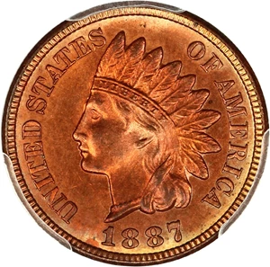 image for: 1887 1c PCGS MS65 RD