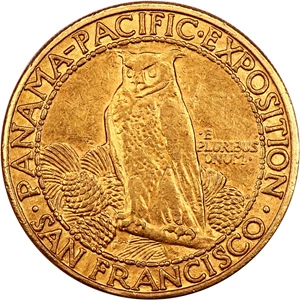 image for: 1915-S Pan-Pac Round $50 PCGS/CAC AU55