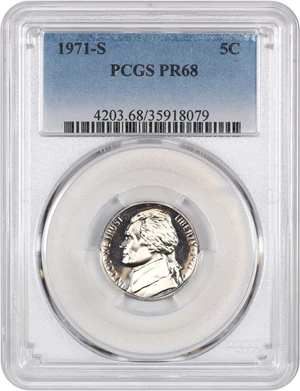 image for: 1971-S 5c PCGS Proof 68